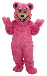 Happy Bear Mascot - Long fur / Bright Pink mascot costume