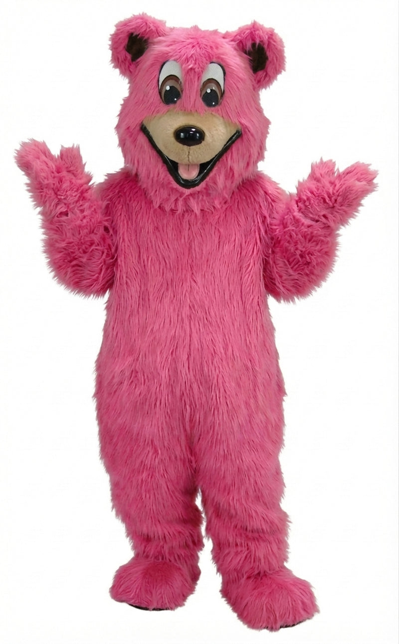 Happy Bear Mascot - Long fur / Bright Pink mascot costume