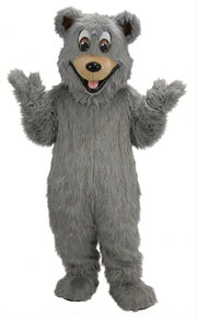 Happy Bear Mascot - Long fur / Grey mascot costume