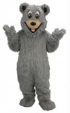 Happy Bear Mascot - Long fur / Grey mascot costume