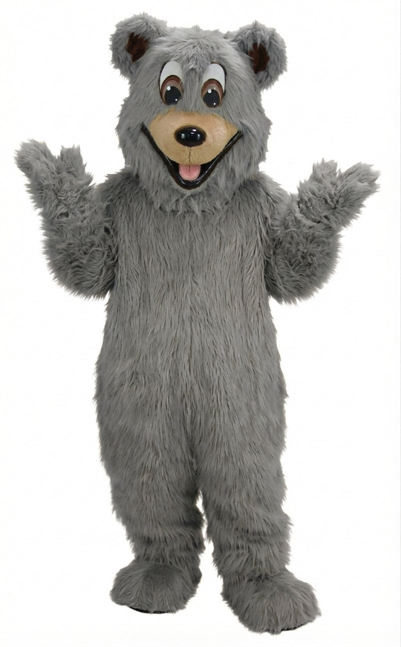 Happy Bear Mascot - Long fur / Grey mascot costume