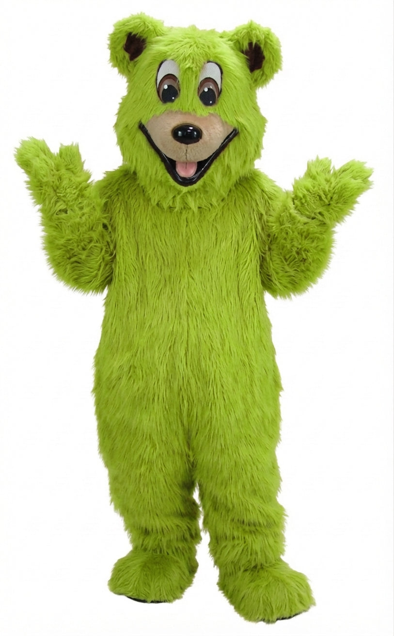 Happy Bear Mascot - Long fur / Lime mascot costume