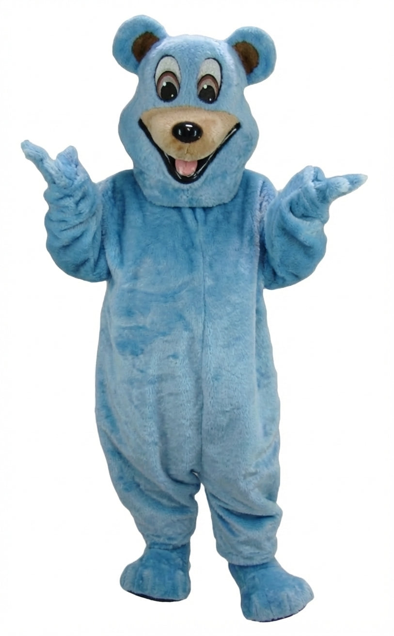 Happy Bear Mascot - Short fur / Light blue mascot costume