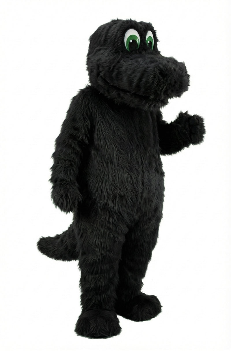 Happy Dino Mascot Dinosaur (Thermolite) - Long fur / Black mascot costume