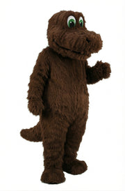 Happy Dino Mascot Dinosaur (Thermolite) - Long fur / Dark Brown mascot costume