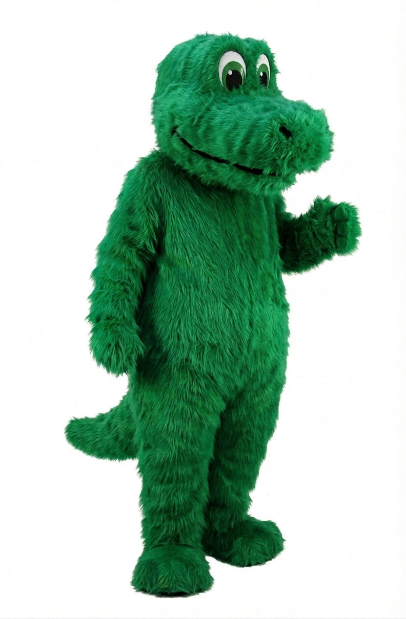 Happy Dino Mascot Dinosaur (Thermolite) - Long fur / Green mascot costume