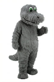 Happy Dino Mascot Dinosaur (Thermolite) - Long fur / Grey mascot costume