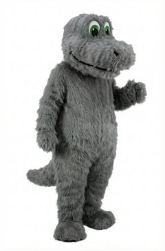 Happy Dino Mascot Dinosaur (Thermolite) - Long fur / Grey mascot costume