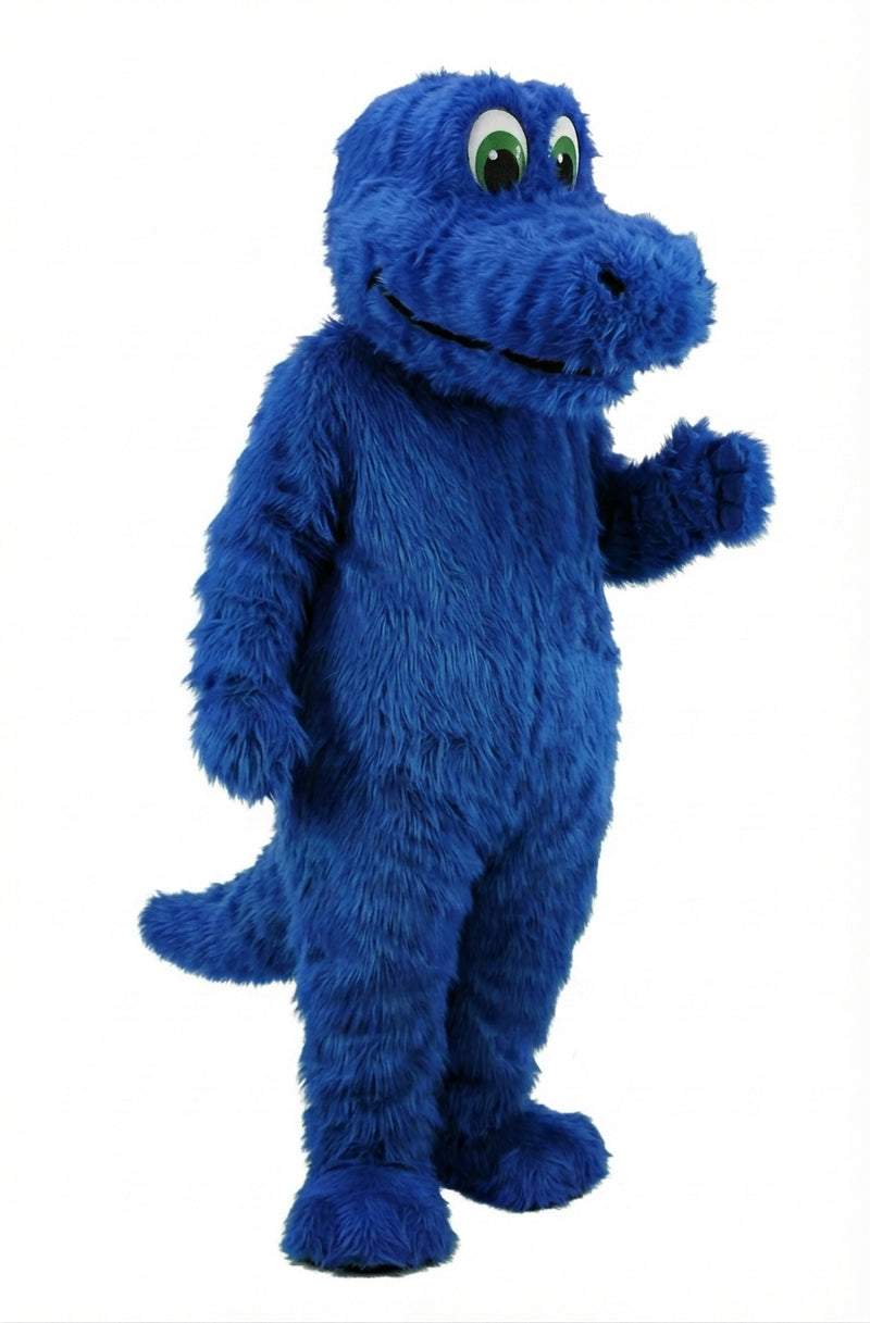 Happy Dino Mascot Dinosaur (Thermolite) - Long fur / Royal Blue mascot costume