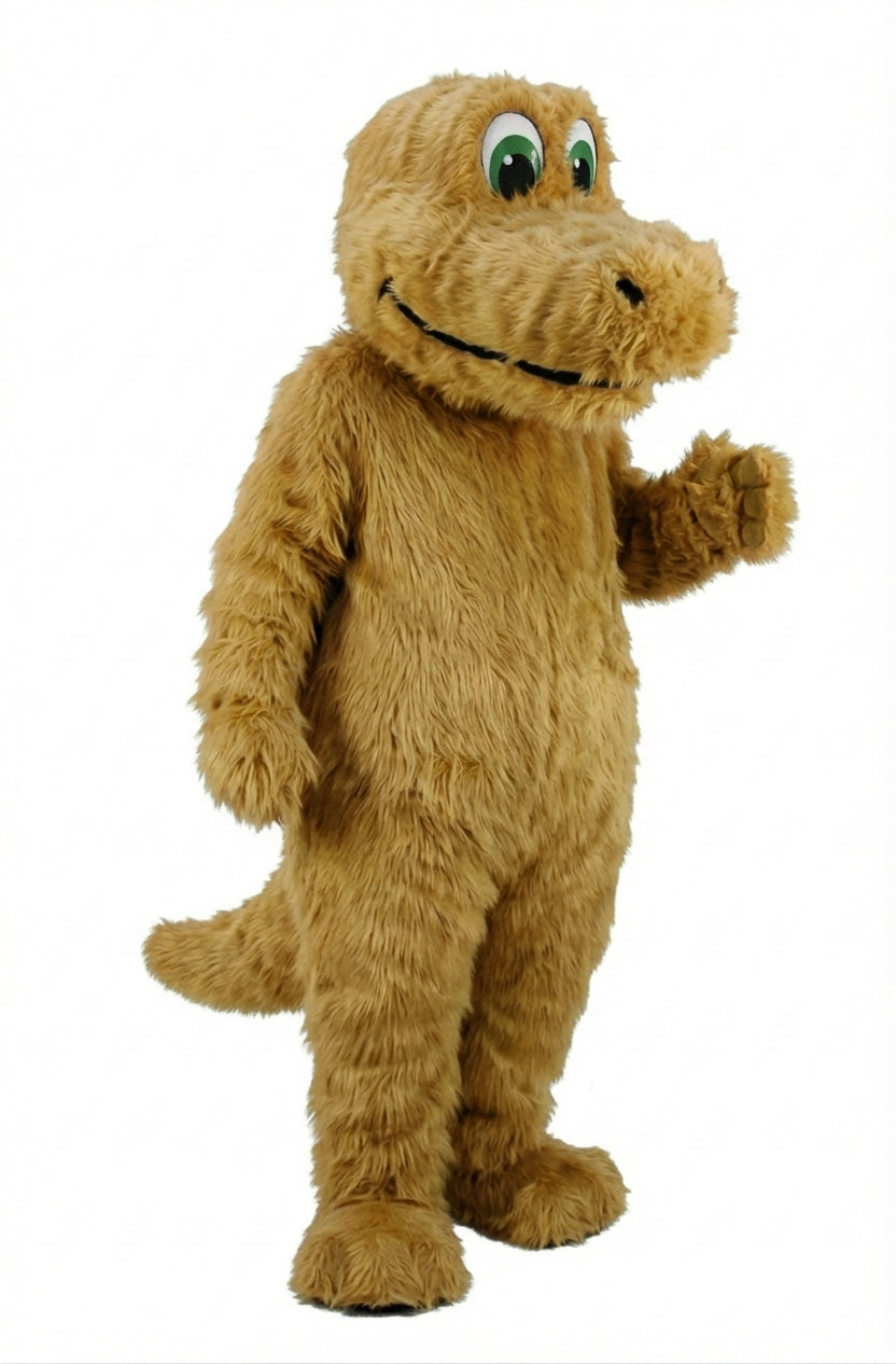 Happy Dino Mascot Dinosaur (Thermolite) - Long fur / Tan mascot costume