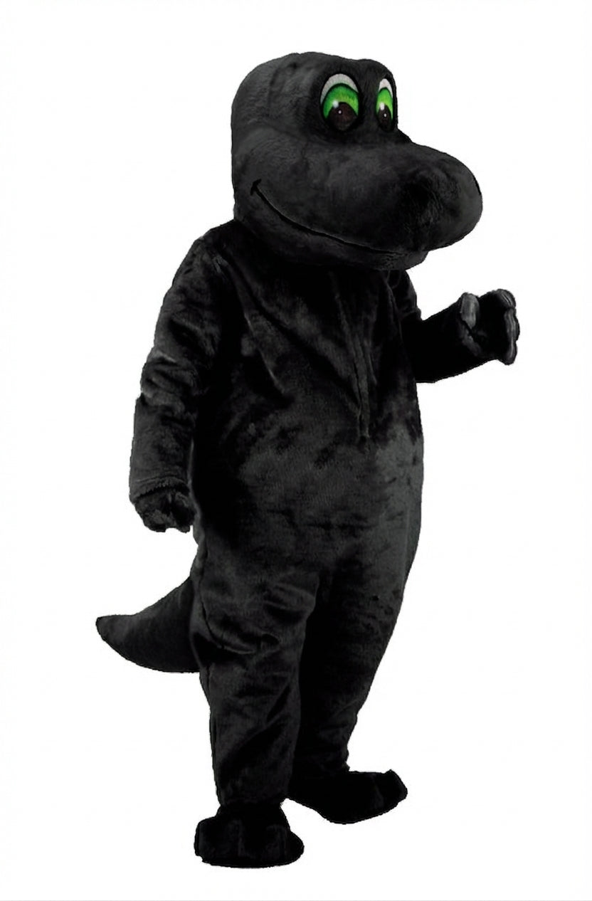 Happy Dino Mascot Dinosaur (Thermolite) - Short fur / Black mascot costume