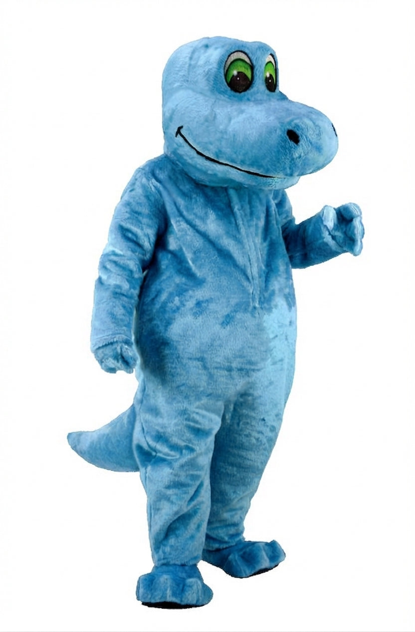 Happy Dino Mascot Dinosaur (Thermolite) - Short fur / Light blue mascot costume