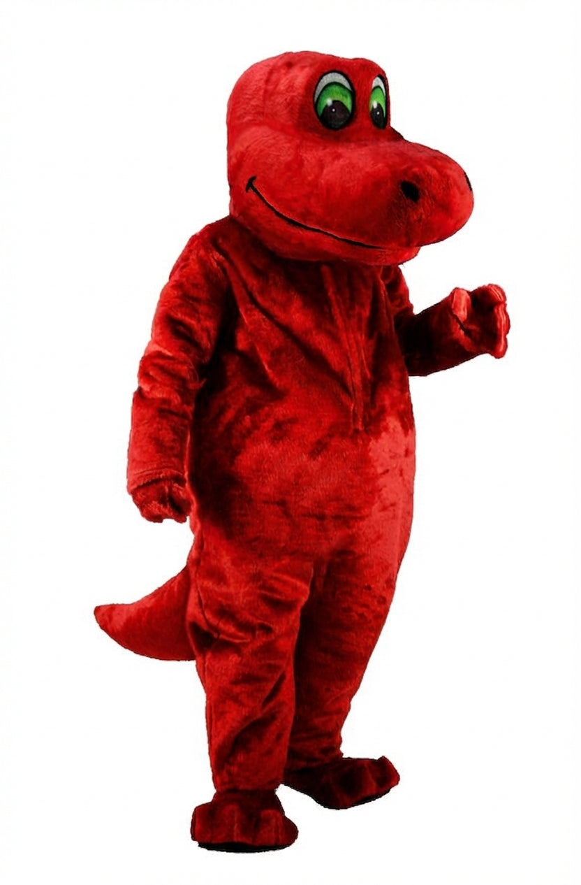 Happy Dino Mascot Dinosaur (Thermolite) - Short fur / Red mascot costume