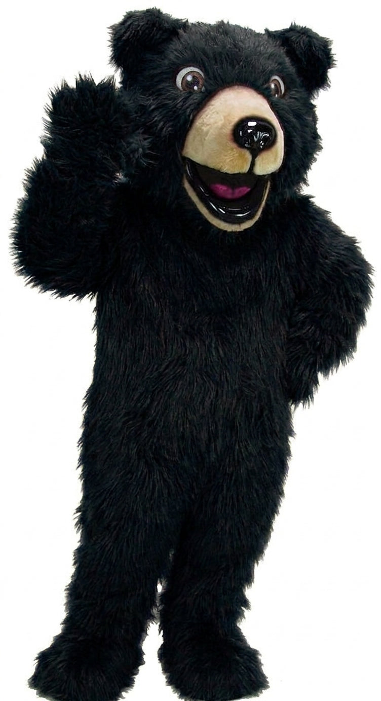 Happy Grizzly Mascot - Long fur / Black mascot costume