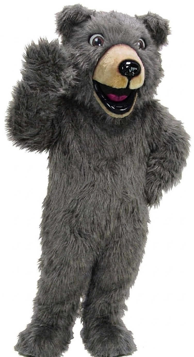 Happy Grizzly Mascot - Long fur / Grey mascot costume