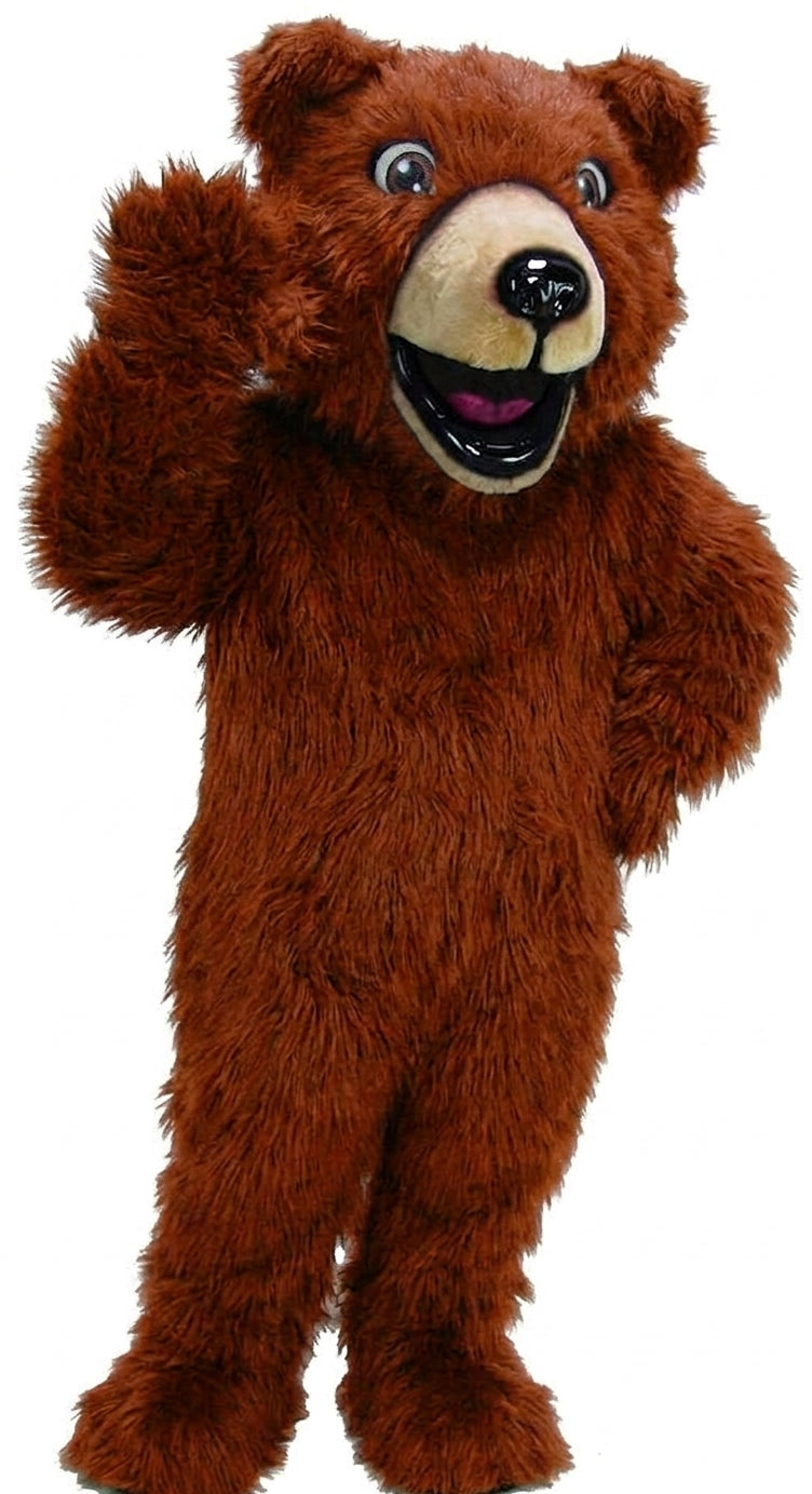 Happy Grizzly Mascot - Long fur / Rust mascot costume