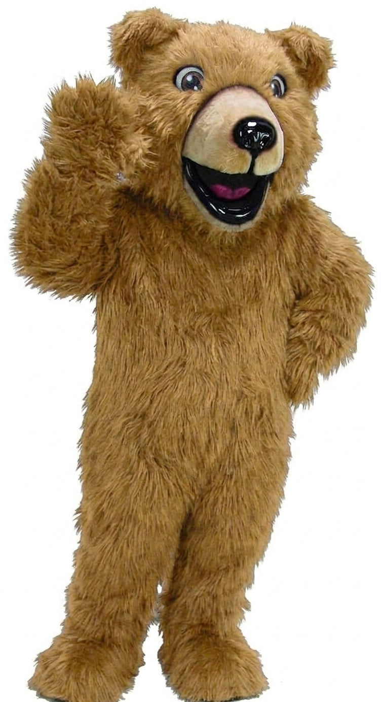 Happy Grizzly Mascot - Long fur / Tan mascot costume