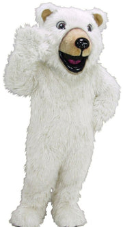 Happy Grizzly Mascot - Long fur / White mascot costume