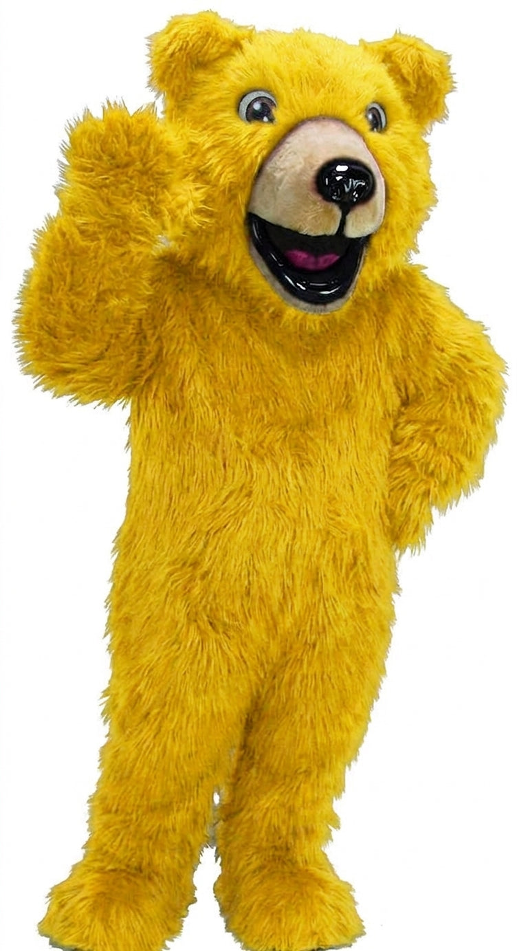 Happy Grizzly Mascot - Long fur / Yellow mascot costume
