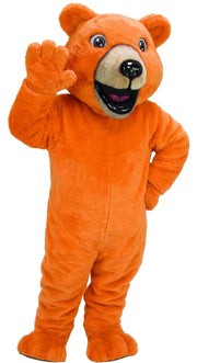 Happy Grizzly Mascot - Short fur / Bright Orange mascot costume