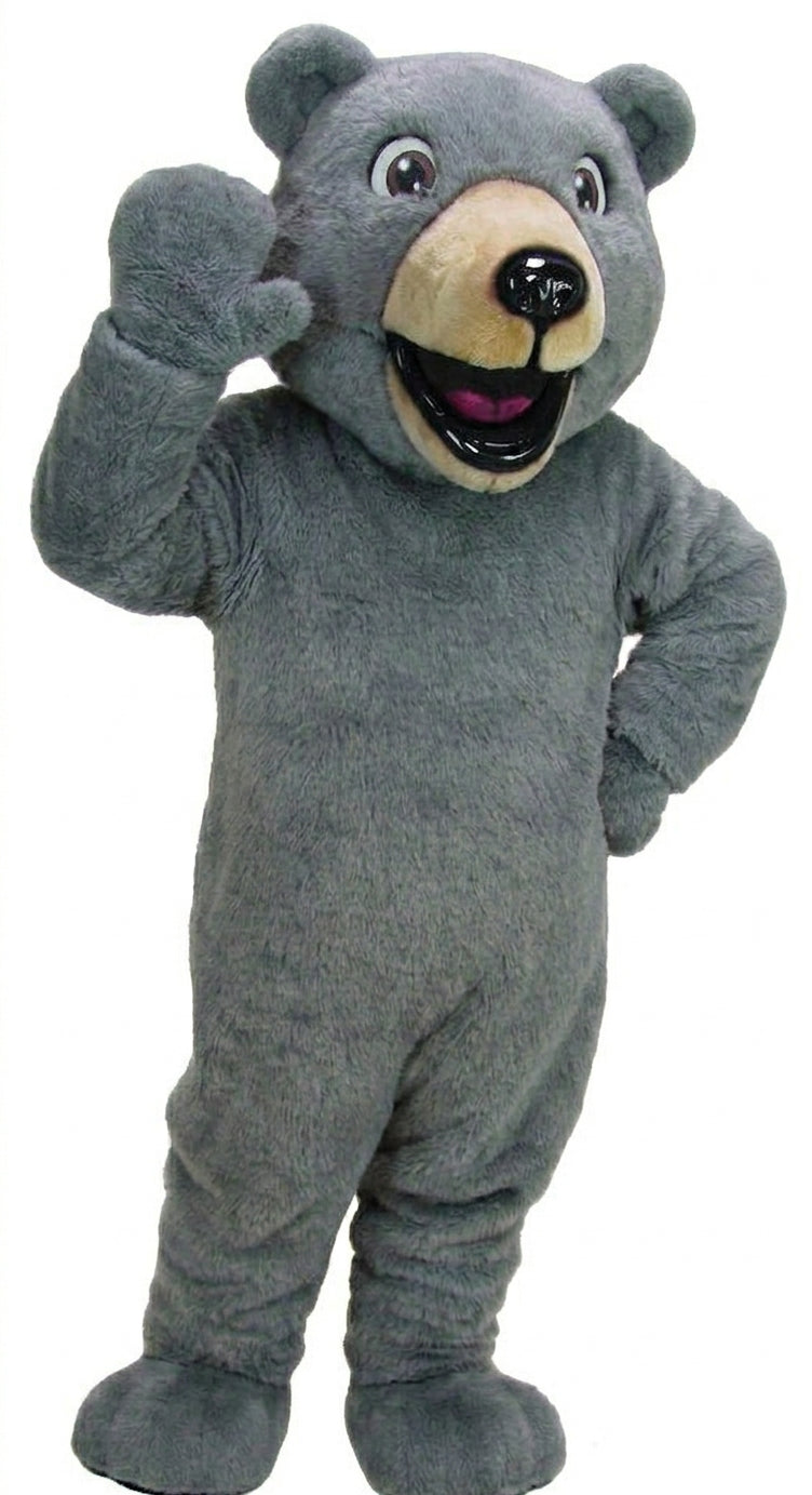 Happy Grizzly Mascot - Short fur / Grey mascot costume