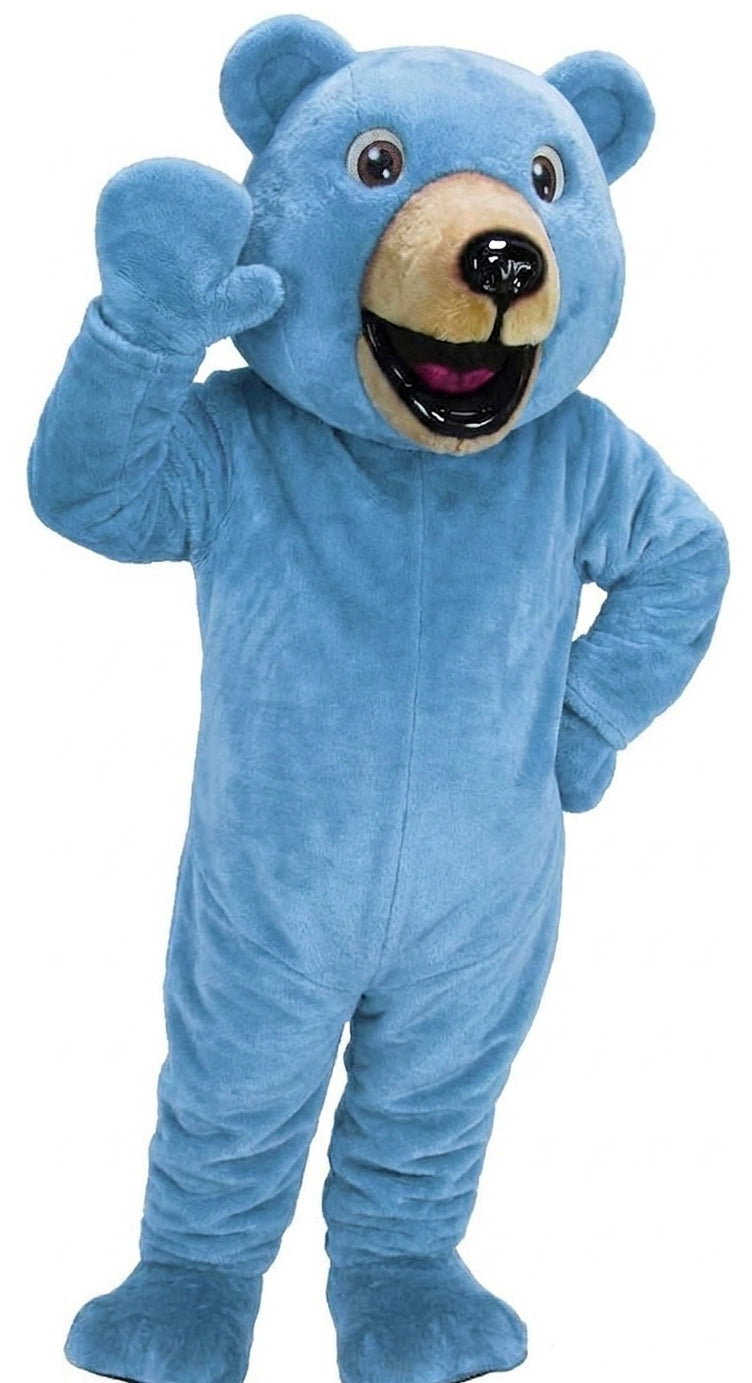 Happy Grizzly Mascot - Short fur / Light blue mascot costume