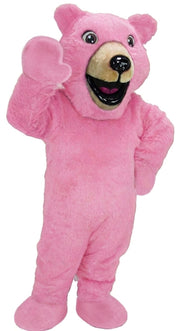Happy Grizzly Mascot - Short fur / Pink mascot costume
