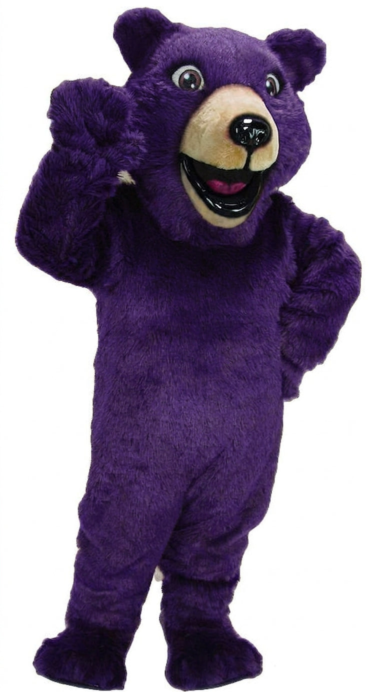Happy Grizzly Mascot - Short fur / Purple mascot costume