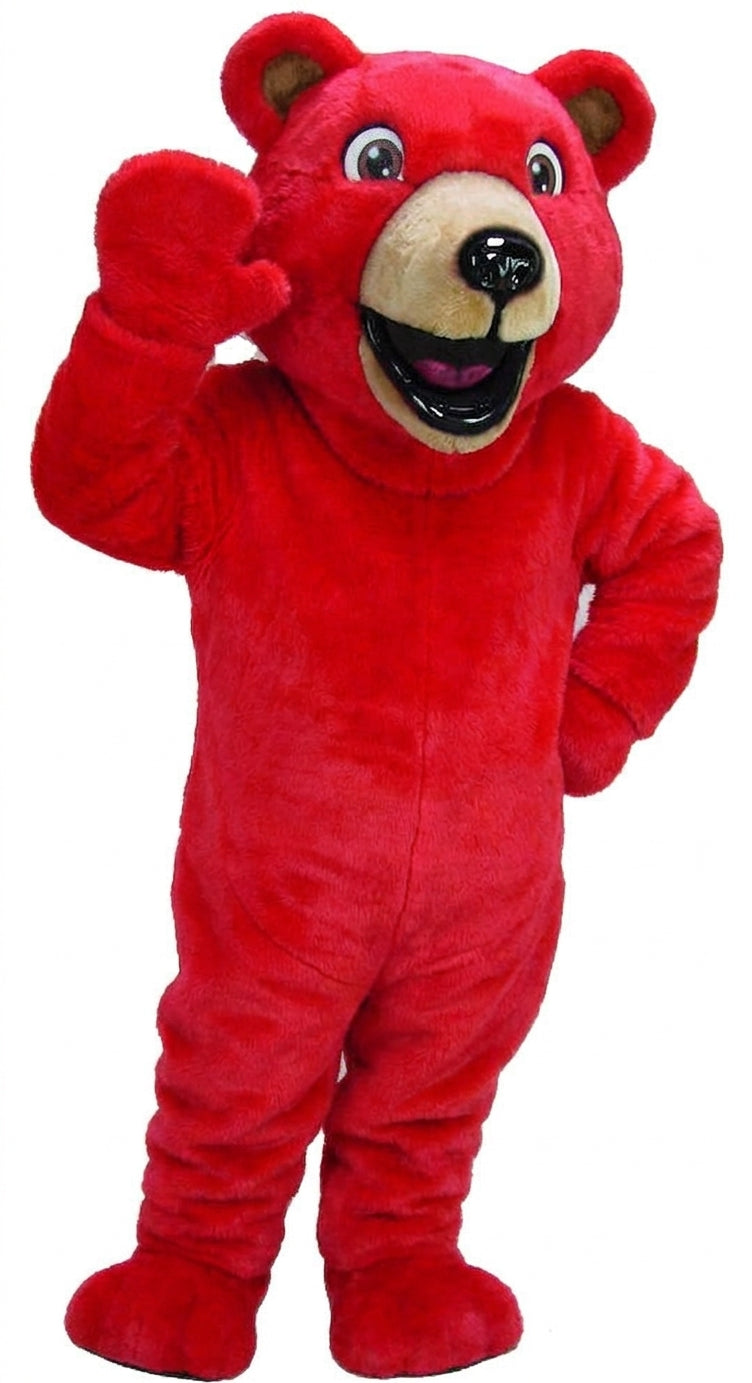 Happy Grizzly Mascot - Short fur / Red mascot costume