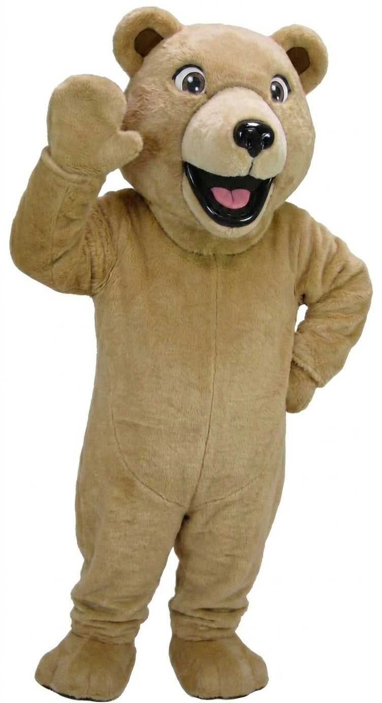 Happy Grizzly Mascot - Short fur / Tan mascot costume