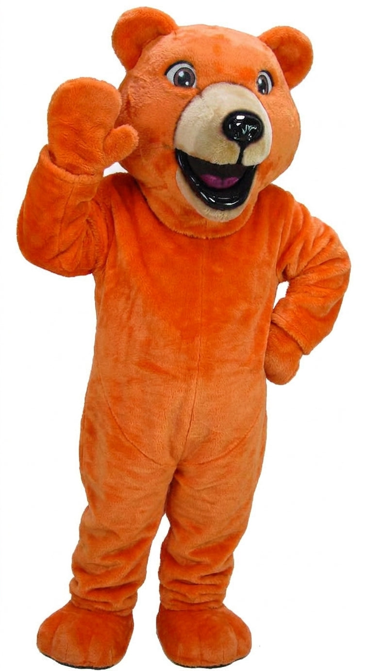 Happy Grizzly Mascot - Short fur / Tiger Orange mascot costume