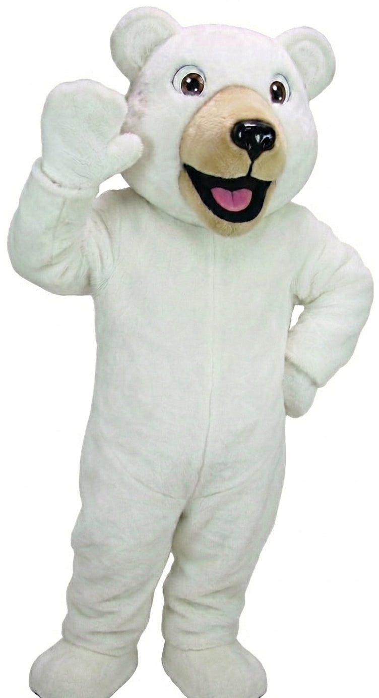 Happy Grizzly Mascot - Short fur / White mascot costume