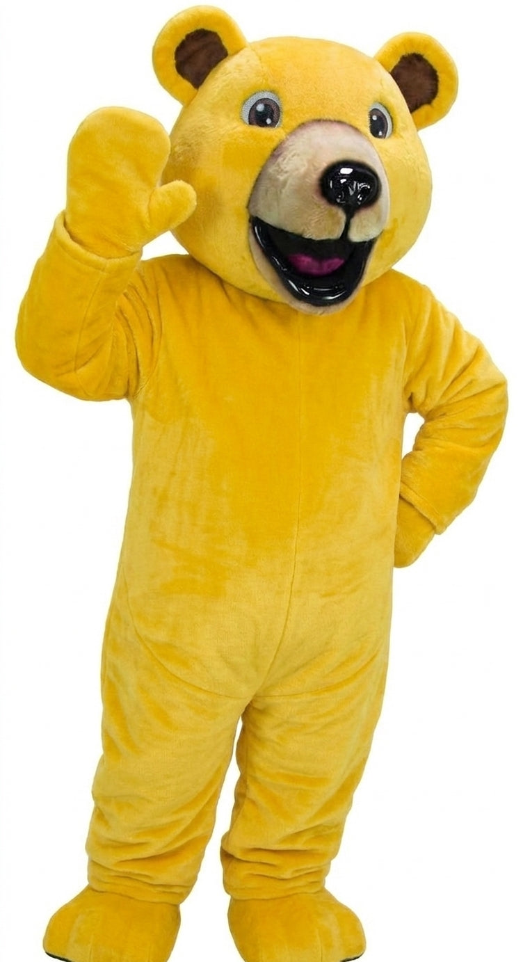 Happy Grizzly Mascot - Short fur / Yellow mascot costume