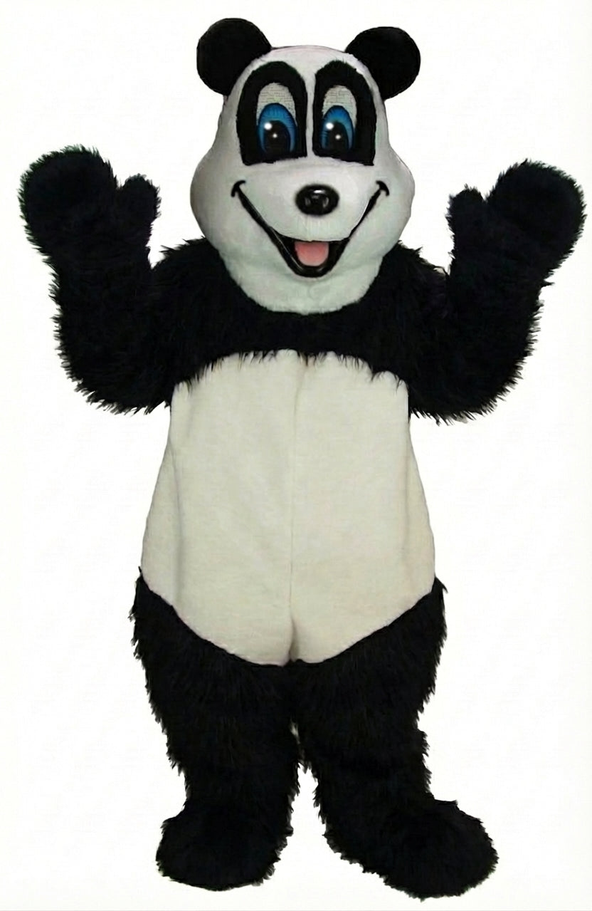 Happy Panda Mascot - Long fur / Black mascot costume