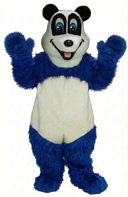 Happy Panda Mascot - Long fur / Royal Blue mascot costume