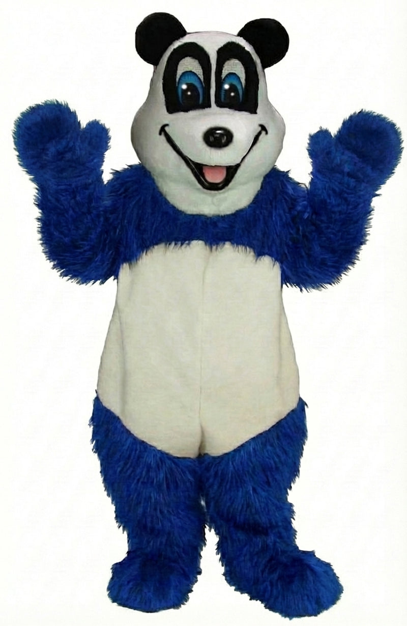 Happy Panda Mascot - Long fur / Royal Blue mascot costume