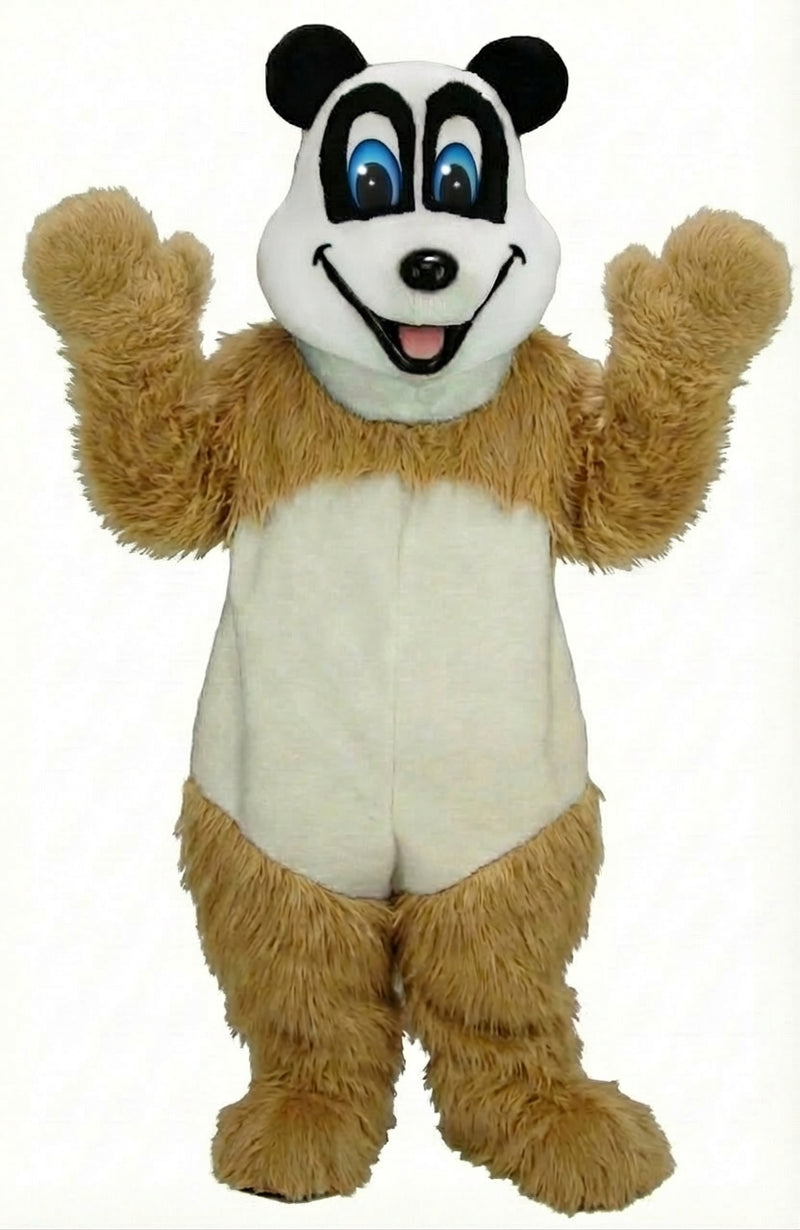 Happy Panda Mascot - Long fur / Tan mascot costume