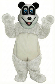 Happy Panda Mascot - Long fur / White mascot costume