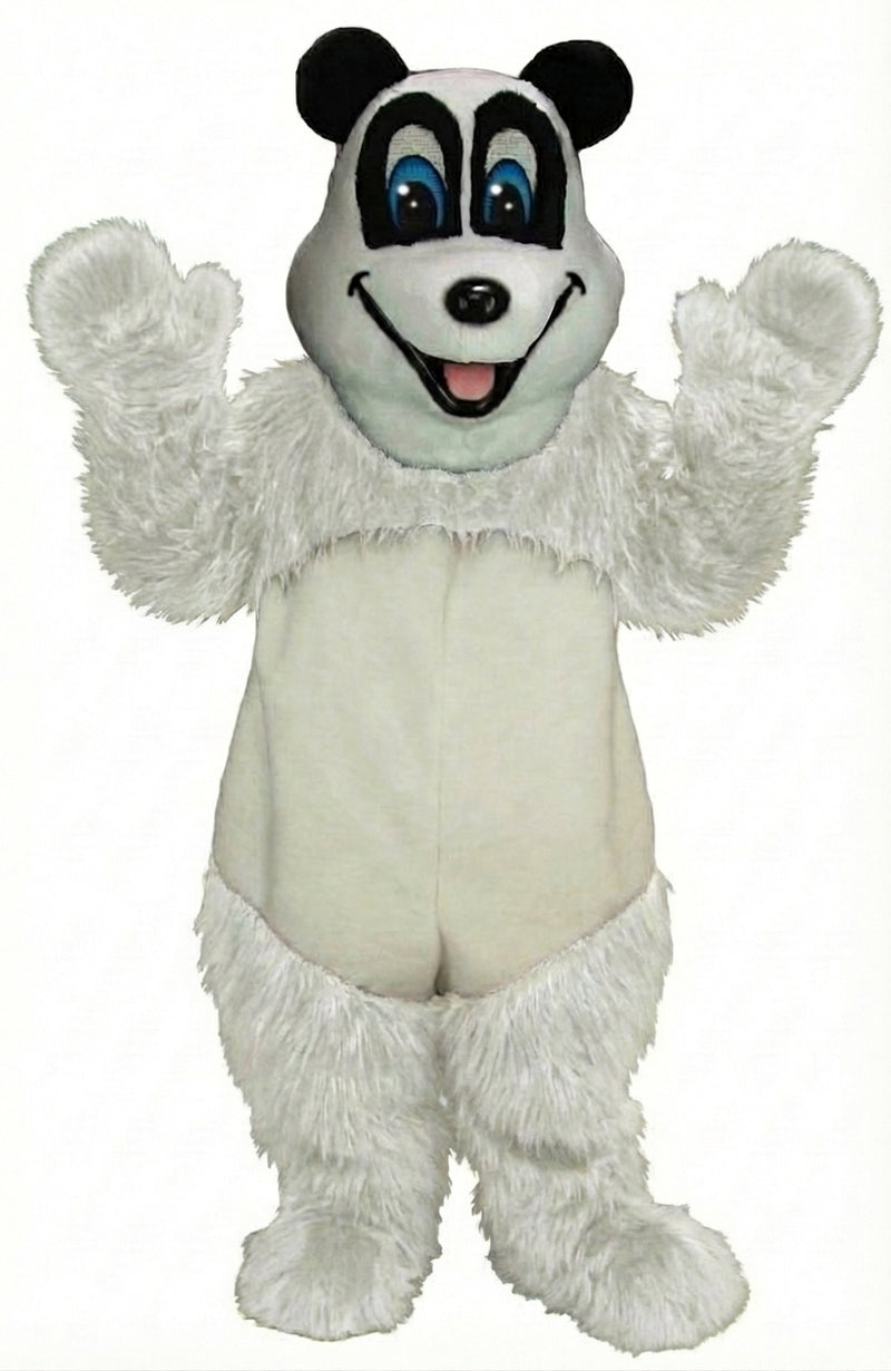 Happy Panda Mascot - Long fur / White mascot costume