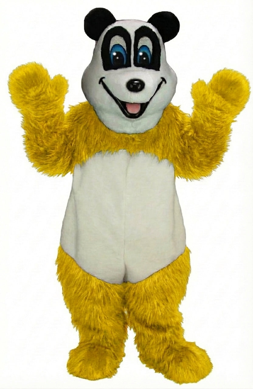 Happy Panda Mascot - Long fur / Yellow mascot costume