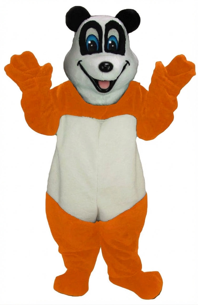 Happy Panda Mascot - Short fur / Bright Orange mascot costume
