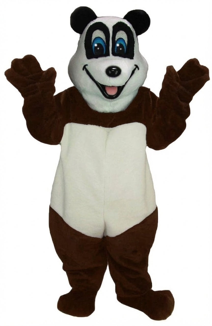 Happy Panda Mascot - Short fur / Chocolate Brown mascot costume