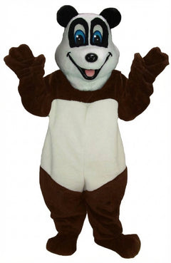 Happy Panda Mascot - Short fur / Chocolate Brown mascot costume