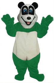 Happy Panda Mascot - Short fur / Green mascot costume