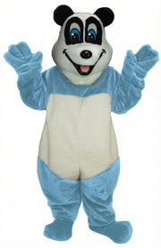 Happy Panda Mascot - Short fur / Light blue mascot costume