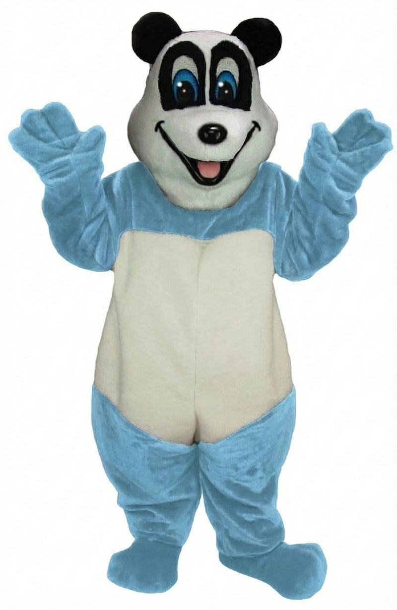 Happy Panda Mascot - Short fur / Light blue mascot costume