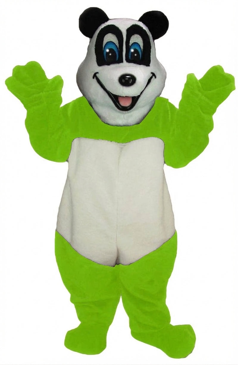 Happy Panda Mascot - Short fur / Lime mascot costume