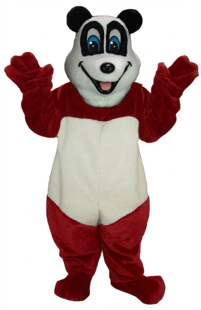 Happy Panda Mascot - Short fur / Red mascot costume