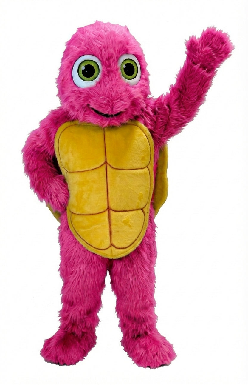 Happy Turtle Mascot (Thermolite) - Long fur / Bright Pink mascot costume