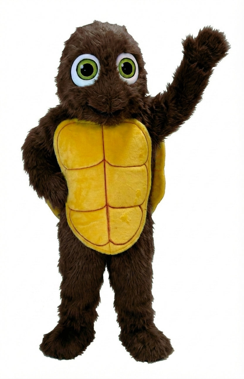 Happy Turtle Mascot (Thermolite) - Long fur / Dark Brown mascot costume